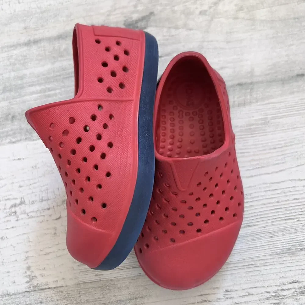 🌵3/$20 Toms Romper Slip On Shoes Toddler Size 5 Red EVA Water Beach Pool Summer